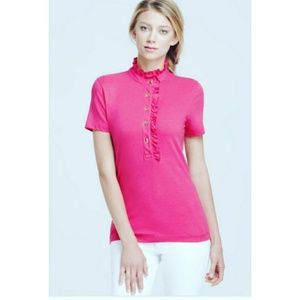 Tory burch ruffled polo shirt
